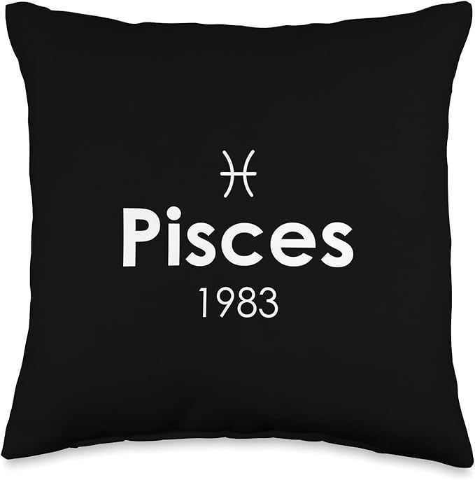 Zodiac Sign Astrology Pisces 1983 Birthday Zodiac Sign | Horoscope Astrology 2024 Throw Pillow, 16x16, Multicolor - Pisces Pillow for men