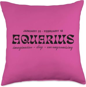 Astronomical Apparel Aquarius Zodiac Horoscope Signs Traits Astrology Throw Pillow, 18x18, Multicolor - Aquarius Pillow for men