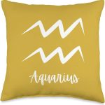 Zodiac Constellations and Astrology Clothing Aquarius Zodiac Sign Constellation Throw Pillow, 16x16, Multicolor - Aquarius Pillow for men