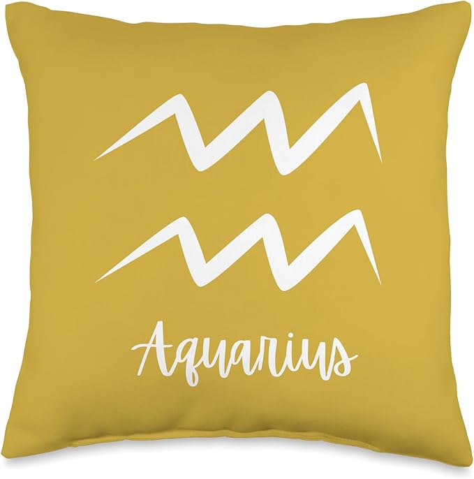 Zodiac Constellations and Astrology Clothing Aquarius Zodiac Sign Constellation Throw Pillow, 16x16, Multicolor - Aquarius Pillow for men