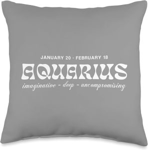 Astronomical Apparel Aquarius Zodiac Horoscope Signs Traits Astrology Throw Pillow, 16x16, Multicolor - Aquarius Pillow for men