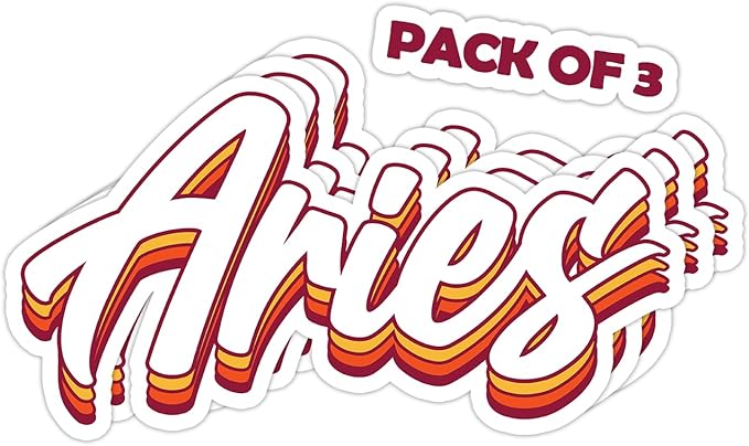 SmittyGFX Aries Zodiac Sign Sticker, 3PCS Laptop Water Bottle Tumbler Car Truck Bumper Helmet Tablet Phone Gift Wall Window Sticker (5 Inches (XLarge)) - Aries Sticker for men