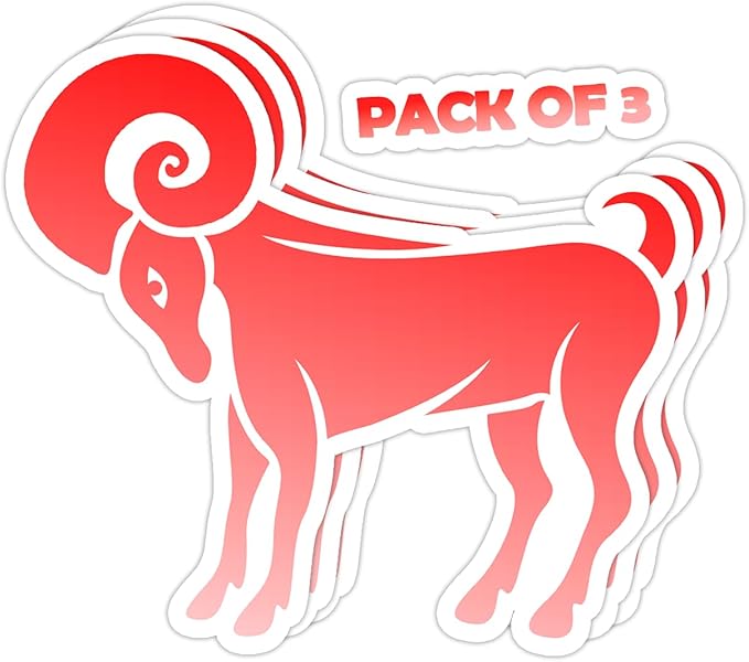 SmittyGFX Aries Zodiac Sign Sticker, 3PCS Laptop Water Bottle Tumbler Car Truck Bumper Helmet Tablet Phone Gift Wall Window Sticker (4 Inches (Large)) - Aries Sticker for men