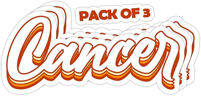 SmittyGFX Cancer Zodiac Sign Sticker, 3PCS Laptop Water Bottle Tumbler Car Truck Bumper Helmet Tablet Phone Gift Wall Window Sticker (5 Inches (XLarge)) - Cancer Car Accessories for men