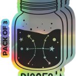SmittyGFX Pisces Zodiac Sign Astrology Sticker, 3PCS Laptop Water Bottle Tumbler Car Truck Bumper Helmet Tablet Phone Gift Wall Window Sticker (Holographic, 2 Inches (Small)) - Pisces Car Accessories for men