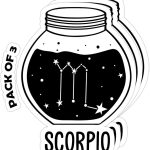 SmittyGFX Scorpio Zodiac Sign Astrology Sticker, 3PCS Laptop Water Bottle Tumbler Car Truck Bumper Helmet Tablet Phone Gift Wall Window Sticker (Glossy White, 2 Inches (Small)) - Scorpio Sticker for men