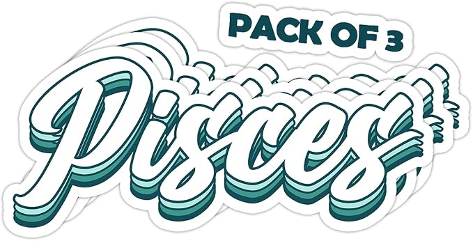 SmittyGFX Pisces Zodiac Sign Astrology Sticker, 3PCS Laptop Water Bottle Tumbler Car Truck Bumper Helmet Tablet Phone Gift Wall Window Sticker (3 Inches (Medium)) - Pisces Car Accessories for men