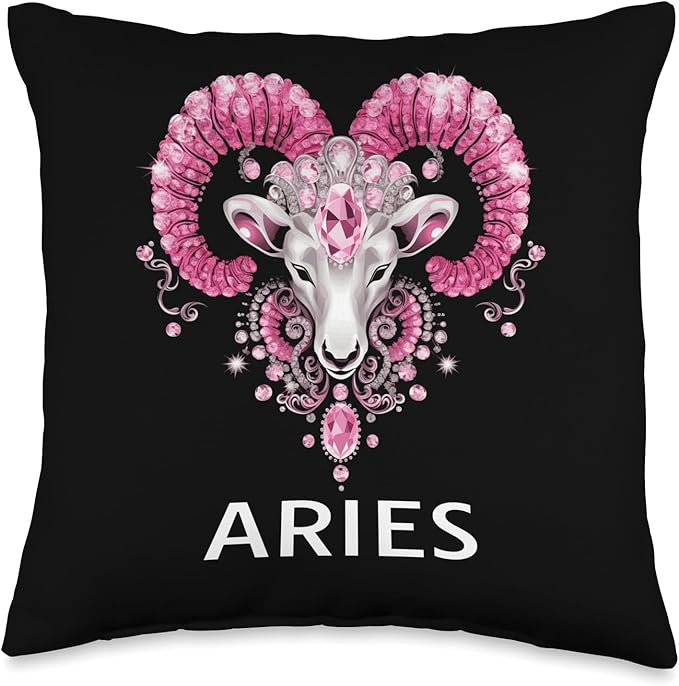 Zodiac Birthday Season for Zodiac Sign people Zodiac Birthday Season for Aries Sign People Throw Pillow, 16x16, Multicolor - Aries Pillow for men