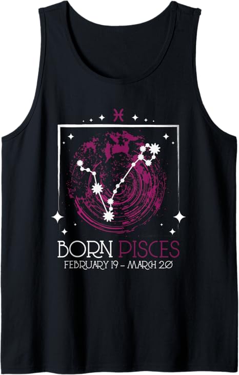 Pisces zodiac sign with zodiac sign and horoscope - Pisces T-Shirt for men