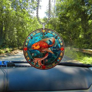Suncatcher Ornament Pisces Zodiac Car Hanging Ornament, Car Hanging Accessories, Cool Room Decor, Gift for Women and Men On Valentine - Pisces Car Accessories for men
