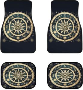 Foruidea Horoscope Scorpion Mandala Pattern 2 Front & Rear Car Floor Mats for Cars Auto Floor Mats 4-Pcs Full Set Car Carpet Floor Mats Universal fit for suvs,Trucks,sedans,Vans - Virgo Car Floor Mat for men