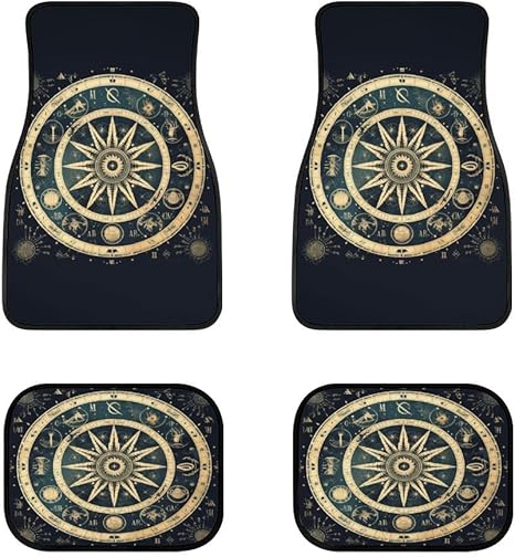Foruidea Horoscope Scorpion Mandala Pattern 2 Front & Rear Car Floor Mats for Cars Auto Floor Mats 4-Pcs Full Set Car Carpet Floor Mats Universal fit for suvs,Trucks,sedans,Vans - Virgo Car Floor Mat for men