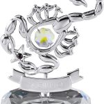 Crystocraft Constellation Figurine Scorpio with Crystal Base, Metal Zodiac Sign Crystal Home Office Geomantic Decoration for Luck Wealth Perfect, Horoscope Statue Gift for Birthday Anniversary - Scorpio Products for men