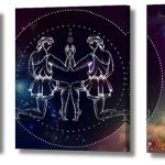3 Pieces Gemini Zodiac Sign Canvas Wall Art Magic Witchcraft Card with Astrology Wall Art for Living Room Zodiac Sign Wall Decor Modern Artwork Stretched and Framed Ready to Hang (36''W x 16''H) - Gemini Canvas for men