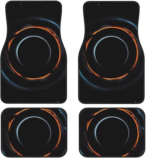 Mysterious Cosmic Black Holes Print Car Floor Mats Set of 4 Pieces Universal Car Front Rear Floor Foot Mat Heavy Duty All Weather Protection Auto Floor Carpets Full Set Car Foot Pad - Aries Car Floor Mat for men
