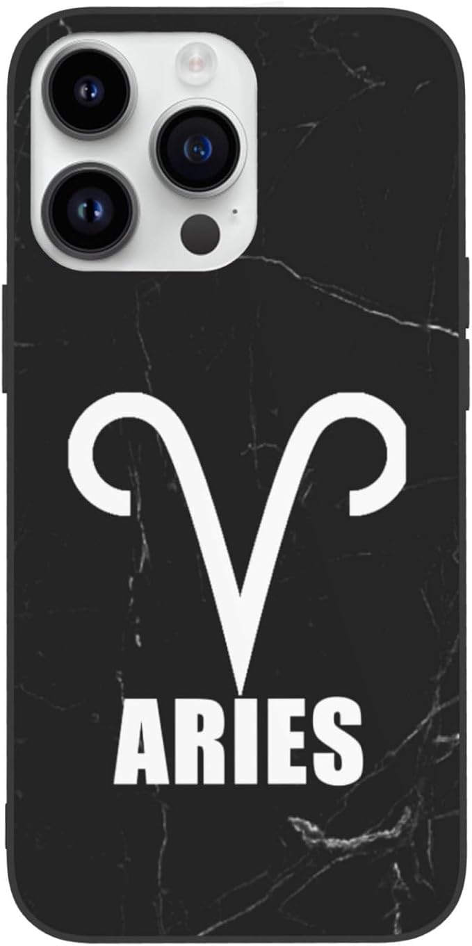 Aries Sign Phone Case Compatible with iPhone 14 Pro 6.1 in and 14 Pro Max 6.7 in White - Aries Phone Case for men
