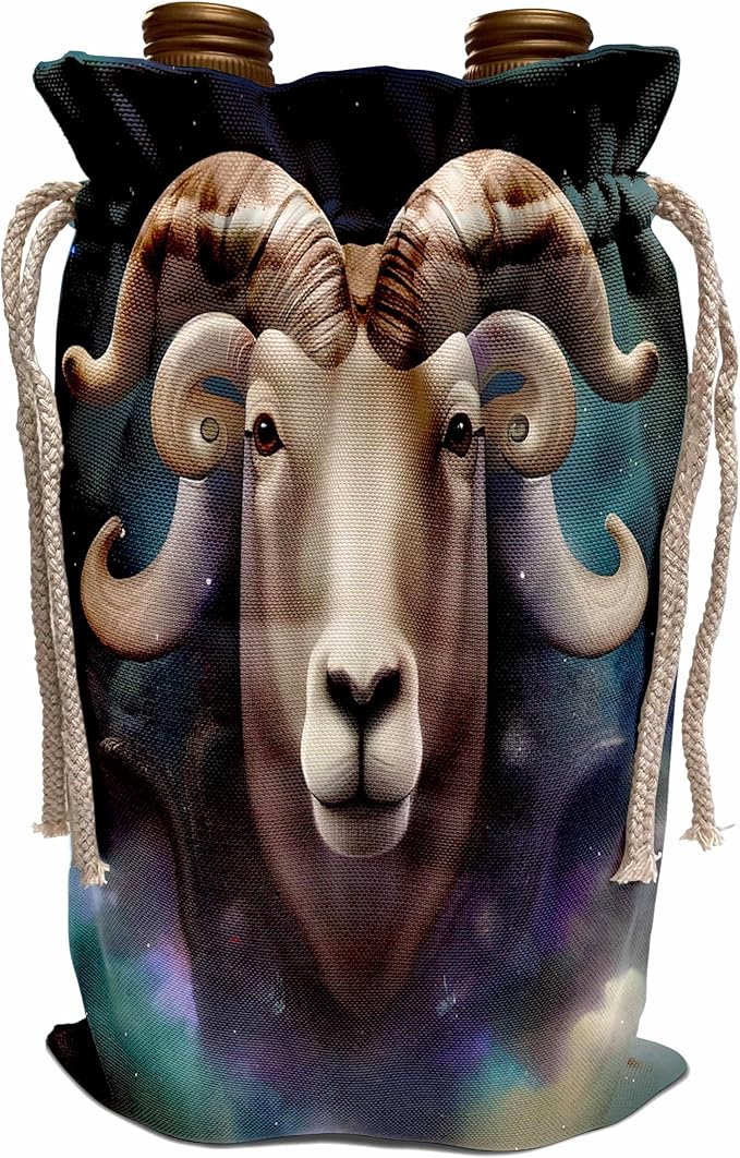 3dRose A dreamy looking ram that can represent the Aries sign. - Wine Bags (wbg-382011-1) - Aries Canvas for men
