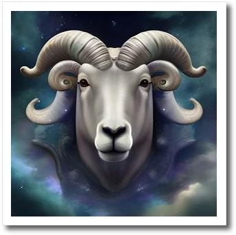 6x6 Iron on Heat Transfer for White Material - A Dreamy Looking ram That can Represent The Aries Sign. Zodiac - Dream Ram - Aries Sweatshirt for men