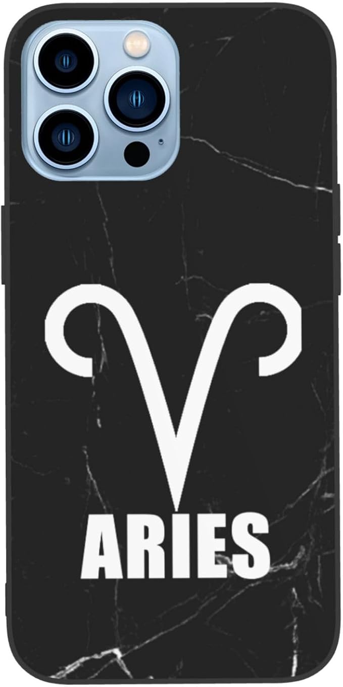 Aries Sign Phone Case Compatible with iPhone 13 Pro 6.1 in and 13 Pro Max 6.7 in White - Aries Phone Case for men