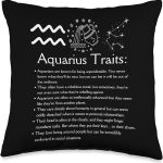 Aquarius for Women and Men Gifts Funny Aquarius Zodiac Sign Symbol Astrology Lover Gift Throw Pillow, 16x16, Multicolor - Aquarius Pillow for men