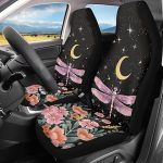 Moon Stars Floral Dragonfly Seat Cover for Women & Men, Universal Fit for Car, SUV, Sedan, Truck - Decor - Aquarius Car Seat Cover for men