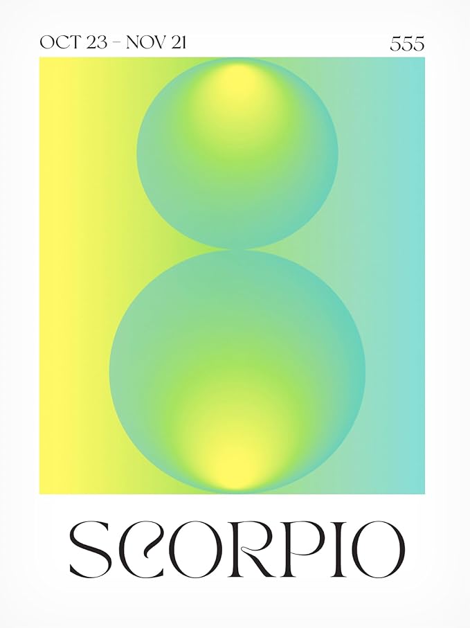 Trademark Fine Art Canvas Wall Art - Valeria Castillo 'Scorpio' Wall Art for Living Room, Bedroom, or Office Décor - Scorpio Canvas for men