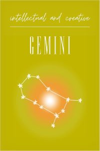 Trademark Fine Art Canvas Wall Art - Amelie 'Gemini Zodiac Print Art' Wall Art for Living Room, Bedroom, or Office Décor - Gemini Canvas for men