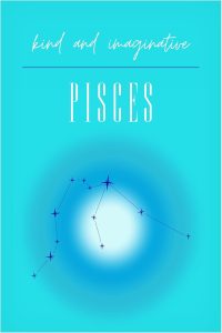 Trademark Fine Art Canvas Wall Art - Amelie 'Pisces Zodiac Print Art' Wall Art for Living Room, Bedroom, or Office Décor - Pisces Canvas for men