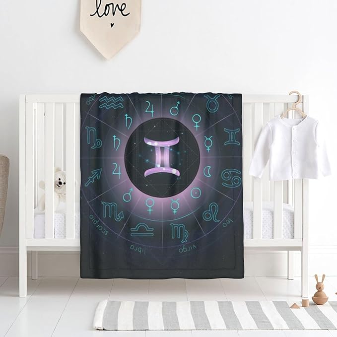 Super Soft Baby Blanket, Luxurious and Comfortable Plush Double -Layer Baby Blanket Gemini Baby Plazing Blanket (30 * 40inch) - Gemini Blanket for men