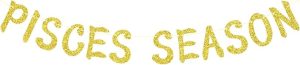 Pisces Season Banner, Big Pisces Energy/Pisces Baddie, 12 Zodiac Constellations Pisces Birthday Party Decorations Supplies (Gold Glitter) - Pisces for men