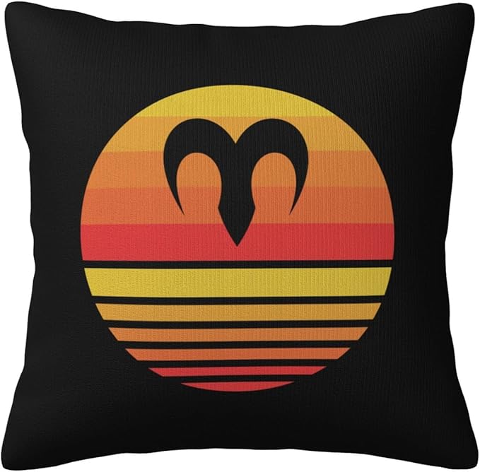 Zodiac Sign Aries Symbol Throw Pillow Covers 18x18 Inch Square Double-Sided Home Decor Pillow Case Soft Cushion Covers for Couch Bedroom Car - Aries Pillow for men