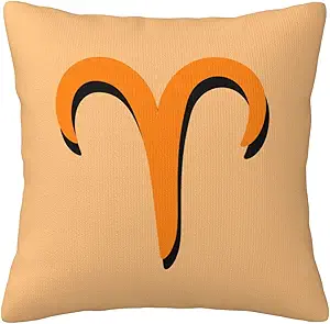 Zodiac Sign Aries Symbol Throw Pillow Covers 18x18 Inch Square Double-Sided Home Decor Pillow Case Soft Cushion Covers for Couch Bedroom Car - Aries Pillow for men