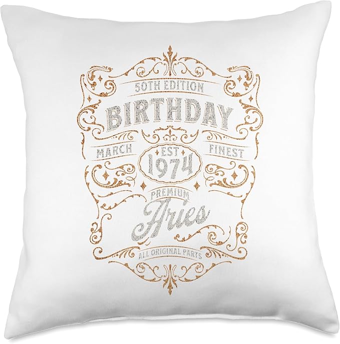 50th birthday March finest zodiac sign Aries man woman Throw Pillow - Aries Pillow for men