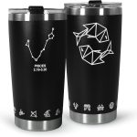 sweet grain 20oz Coffee Tumbler - Stainless Steel Double Wall Insulated Constellation Tumbler with Lid and Straw, Personalized Zodiac Gifts for Birthday/Bachelor Party - Pisces - Pisces for men