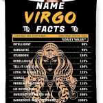 NIWAHO Customized Virgo Throw Blanket Flannel Constellations Blankets Personalized Zodiac Sign Theme Gift for Parents Children Lover - Virgo Blanket for men