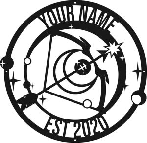Personalized Name Signs Of The Zodiac Metal Wall Decor,Star signs,Custom Shed Metal Decor,Black Metal Wall Art Decor,Custom Your Name Signs,Home Metal Signs Plaques (SAGITTARIUS) - Sagittarius Home Decor for men