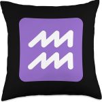 Aquarius Symbol Zodiac Sign Birthday Horoscope Astrology Throw Pillow - Aquarius Pillow for men