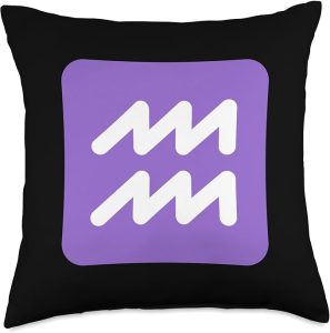 Aquarius Symbol Zodiac Sign Birthday Horoscope Astrology Throw Pillow - Aquarius Pillow for men