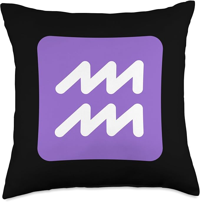 Aquarius Symbol Zodiac Sign Birthday Horoscope Astrology Throw Pillow - Aquarius Pillow for men