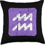 Aquarius Astrological Astrology Horoscope Zodiac Signs Throw Pillow - Aquarius Pillow for men
