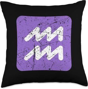 Aquarius Astrological Astrology Horoscope Zodiac Signs Throw Pillow - Aquarius Pillow for men