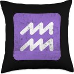 Aquarius Zodiac Signs Horoscope Birth Signs Astrologers Throw Pillow - Aquarius Pillow for men