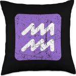 Aquarius Zodiac Sign Horoscope Astrological Birth Signs Throw Pillow - Aquarius Pillow for men