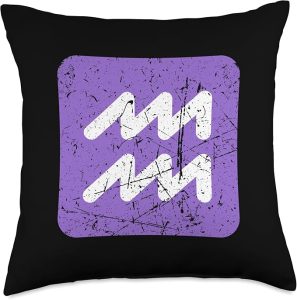 Aquarius Zodiac Sign Horoscope Astrological Birth Signs Throw Pillow - Aquarius Pillow for men