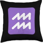 Aquarius Birth Symbol Zodiac Signs Astrological Horoscope Throw Pillow - Aquarius Pillow for men