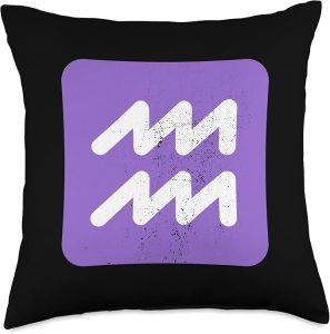 Aquarius Birth Symbol Zodiac Signs Astrological Horoscope Throw Pillow - Aquarius Pillow for men