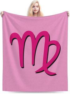 Zodiac Sign Virgo Symbol Throw Blanket for Couch Bed Sofa Blankets Super Soft Warm Cozy 80"x60" Flannel Throw Blanket - Virgo Blanket for men