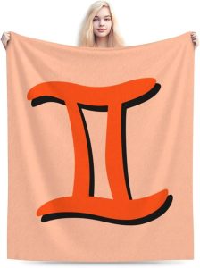Zodiac Sign Gemini Symbol Throw Blanket for Couch Bed Sofa Blankets Super Soft Warm Cozy 80"x60" Flannel Throw Blanket - Gemini Blanket for men