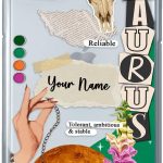 INSTACASE Case Compatible with iPhone 12 Personalized with Your Name Zodiac Sign Taurus, Protector Compatible with iPhone 12 Customizable, Case Customized Horoscope Shockproof TPU. Clear - Taurus Phone Case for men