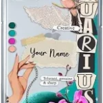 INSTACASE Case Compatible with iPhone 12 Personalized with Your Name Zodiac Sign Aquarius, Protector Compatible with iPhone 12 Customizable, Case Customized Horoscope Shockproof TPU. Clear - Aquarius Phone Case for men